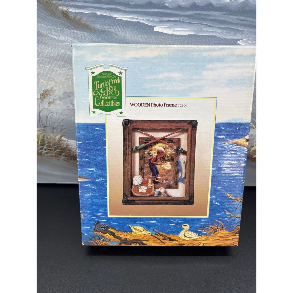 Heritage Mint Turtle Creek Bay Wooden Fishing Photo Frame 3.5x5 TCB04 Vintage